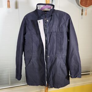 Liz Claiborne Small $200 Navy Fleece Lined Weather Resistant Winter Coat